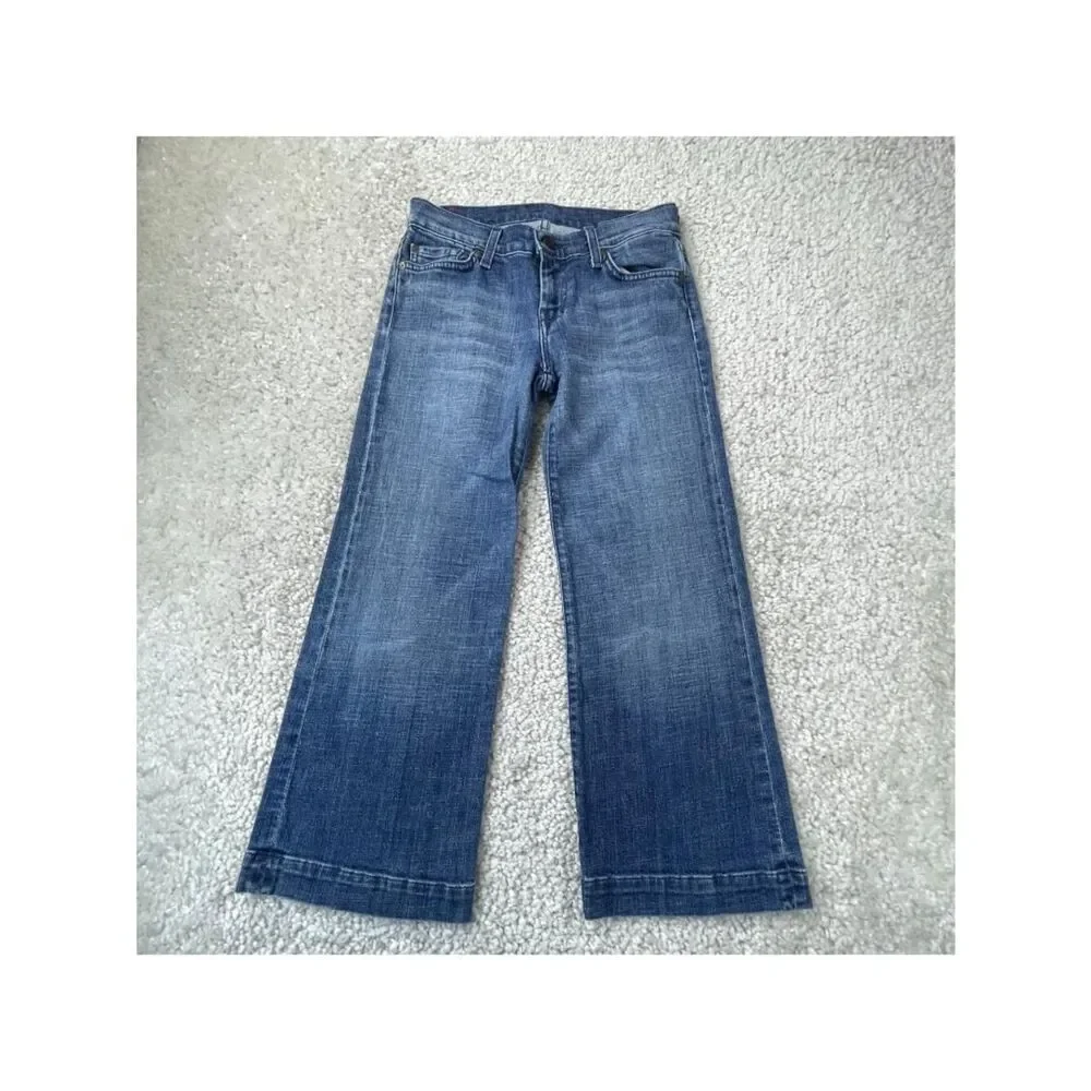 7 For All Mankind Dojo Crop Jean Low Rise Womens 26